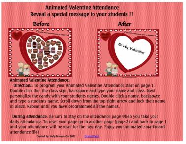 Animated Valentine Attendance